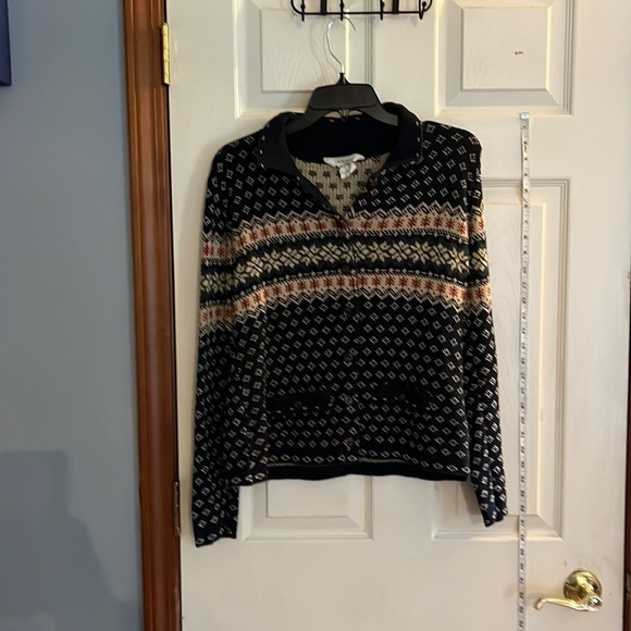 G.H.Bass&Co-looks like a Large-blue/green/tan/red button down cardigan sweater - Picture 1 of 10